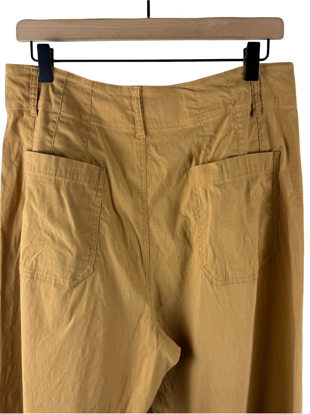 Anthropologie Maeve Colette Tan Linen Blend Wide Leg Cropped Pant Size 32 - Picture 6 of 10